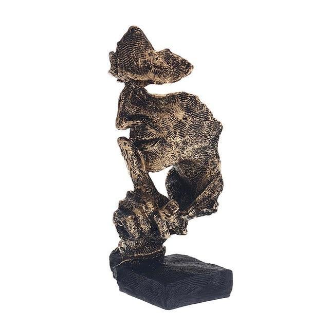 Dekofigur Silence | Skulptur in Gold | Abstraktes Wohnaccessoire