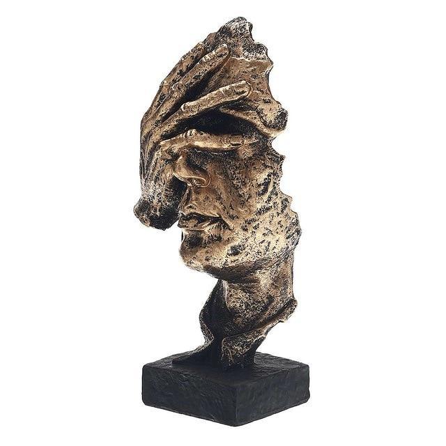 Dekofigur Silence | Skulptur in Gold | Abstraktes Wohnaccessoire