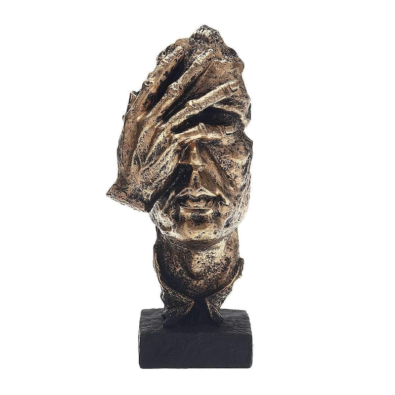 Dekofigur Silence | Skulptur in Gold | Abstraktes Wohnaccessoire