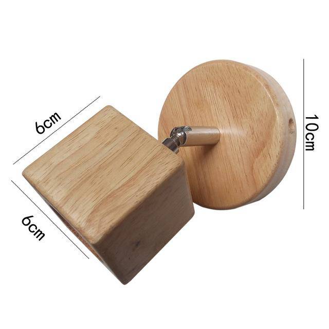 Wandleuchte NATURANO | Verstellbar | Massives Eichenholz | E27-Fassung | 10x6x6 cm