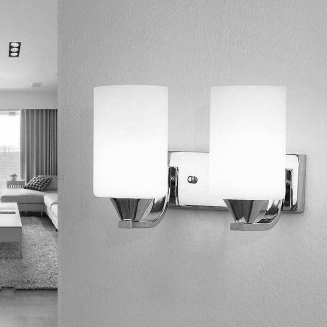 Wandleuchte GLAMIRO | Chrom Finish | Einzel- oder Doppelausführung | E27 LED | 19x18 cm / 30x18 cm