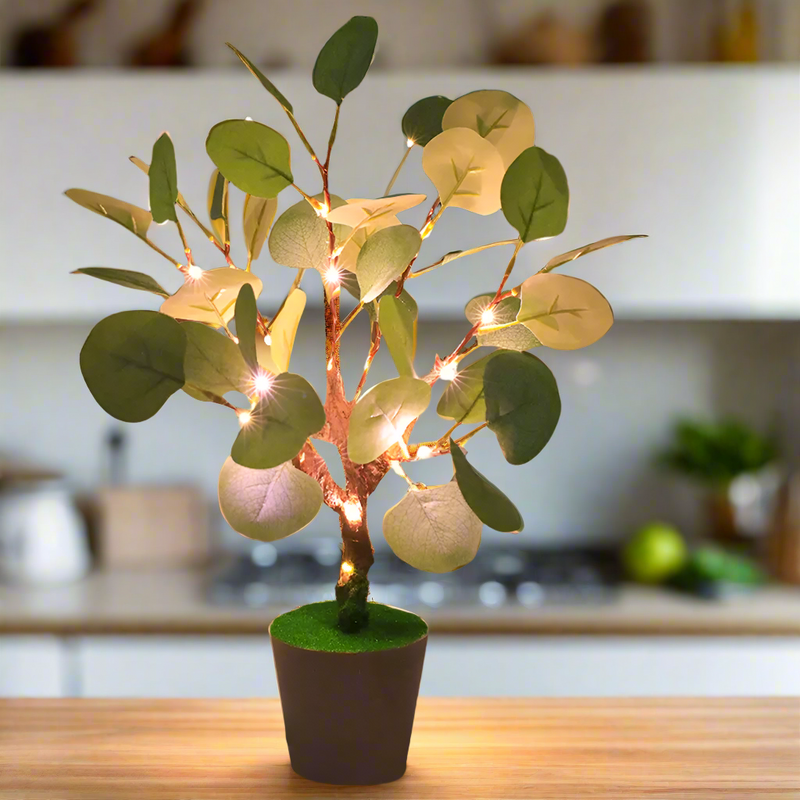 Nordavie LED Nachtlicht Tannenzweig-Design | Warmweißes Licht | USB-Anschluss | 34 cm Höhe | Weihnachtsdeko im Nordic-Stil