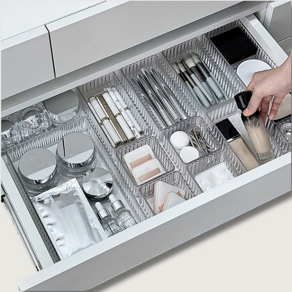 LumiÉtoile Make-up Organizer mit Schubladen | Transparentes Acryl | Stilvolle Aufbewahrung für Kosmetik & Schmuck