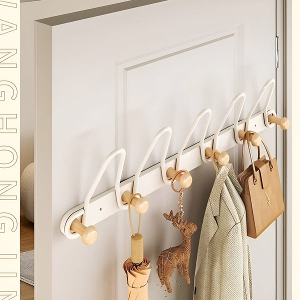 Doppelreihe Wandhaken OrgaHook | Edelstahl Rostfrei | Platzsparend & Bohrenfrei | Für Küche, Bad & Türen