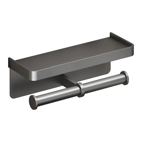 AluminoSpace Toilettenrollenhalter | Mit Ablagefläche | Wandmontage | Rostfrei & Modern
