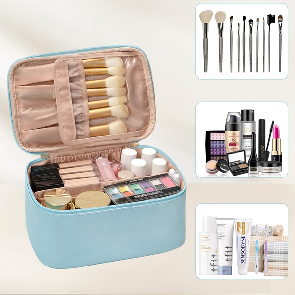 BEAUTELLA Kosmetiktasche Groß mit Tragegriff | Verstellbare Fächer & Viel Stauraum | Reißfest & Reisegeeignet | Für Make-up & Pflegeprodukte