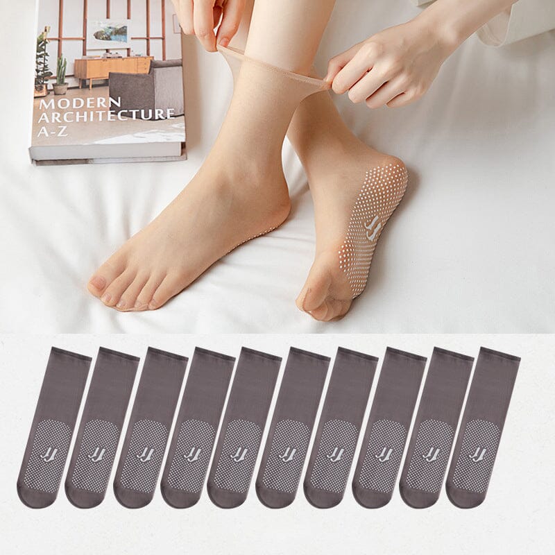 5+5 GRATIS | CrystalSocks - Unsichtbare, rutschfeste Crystal Silk Socken