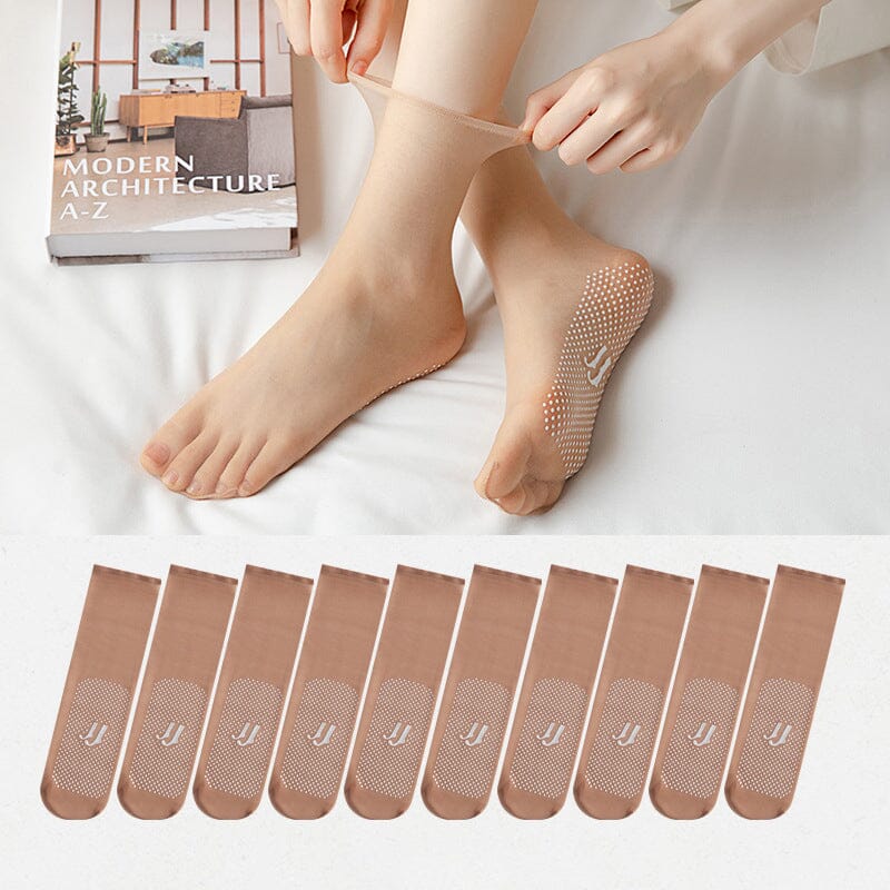 5+5 GRATIS | CrystalSocks - Unsichtbare, rutschfeste Crystal Silk Socken