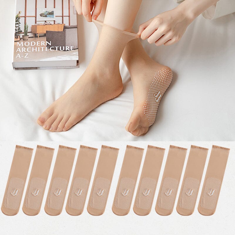 5+5 GRATIS | CrystalSocks - Unsichtbare, rutschfeste Crystal Silk Socken