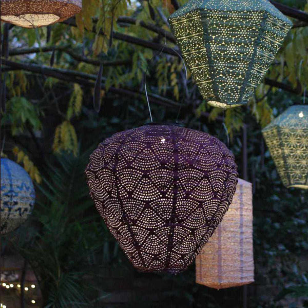 LumaBalloon Solar-Laterne Heißluftballon | Automatisch & Wetterfest | Für Garten & Terrasse | 26x30 cm
