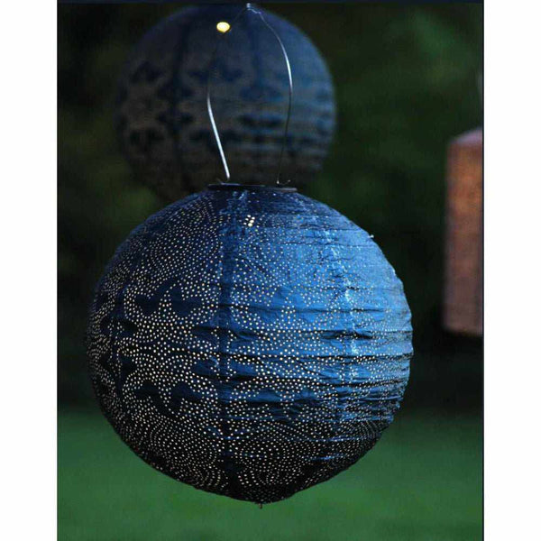 LumaSolei Solar-Laterne Globus | Marrakech-Muster | Wetterfest & Automatisch | 30x30 cm