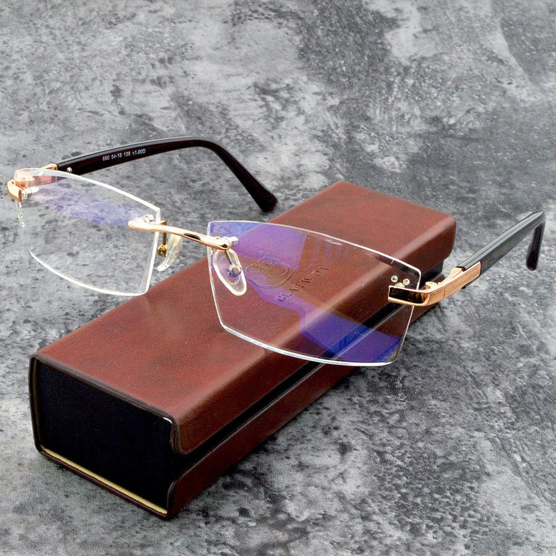 Viselio Intelligente Lesebrille mit Gleitsichtgläsern | Ultraleicht & Blaulichtfilter | Für Nah- & Fernsicht | Titanrahmen TR90