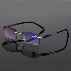 Viselio Intelligente Lesebrille mit Gleitsichtgläsern | Ultraleicht & Blaulichtfilter | Für Nah- & Fernsicht | Titanrahmen TR90