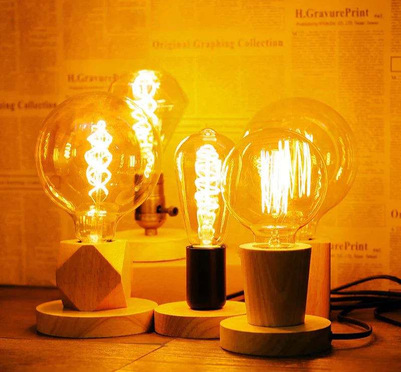 Holvía Tischlampe aus Holz | Kompaktes Design | Ideal für Schreibtisch & Nachttisch | In 4 Farben erhältlich