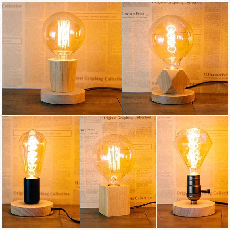 Holvía Tischlampe aus Holz | Kompaktes Design | Ideal für Schreibtisch & Nachttisch | In 4 Farben erhältlich