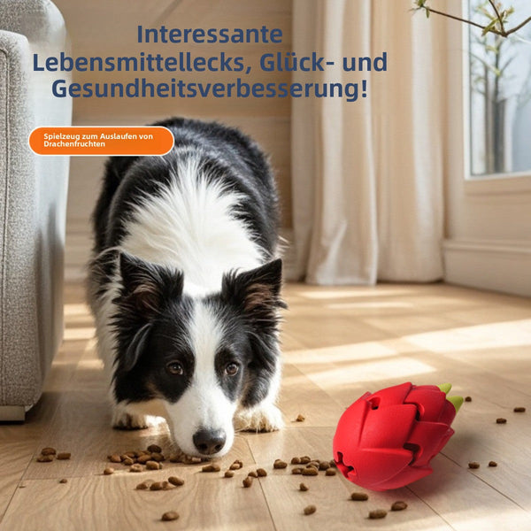 KauSpiel DragoFruit | Beißspielzeug für Hunde | Robust & Zahnfreundlich | Gummi Rot