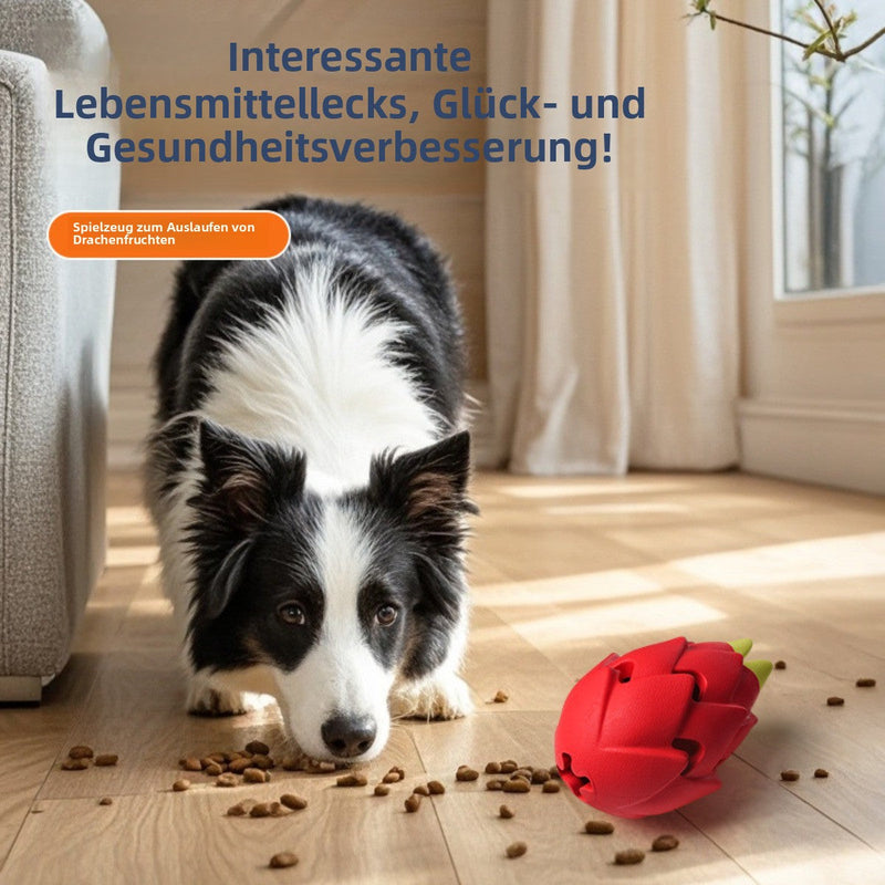 KauSpiel DragoFruit | Beißspielzeug für Hunde | Robust & Zahnfreundlich | Gummi Rot
