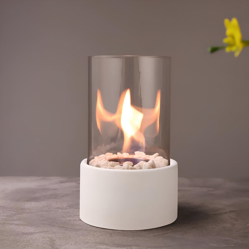 Öllampe FlammaLux | Glaszylinder & Metallrahmen | Sicher & Stilvoll | 22×12 cm / 28×18 cm