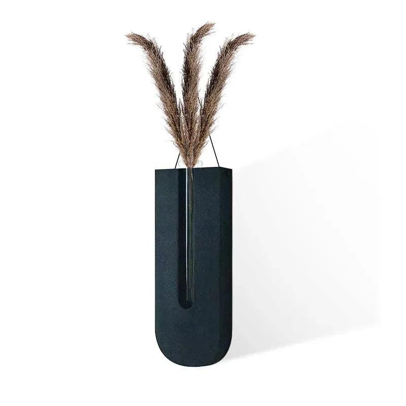 Wandvase FLORAVIA | Holz & Glas | 22×8,5×3 cm | Minimalistisches Design für Blumen & Pflanzen