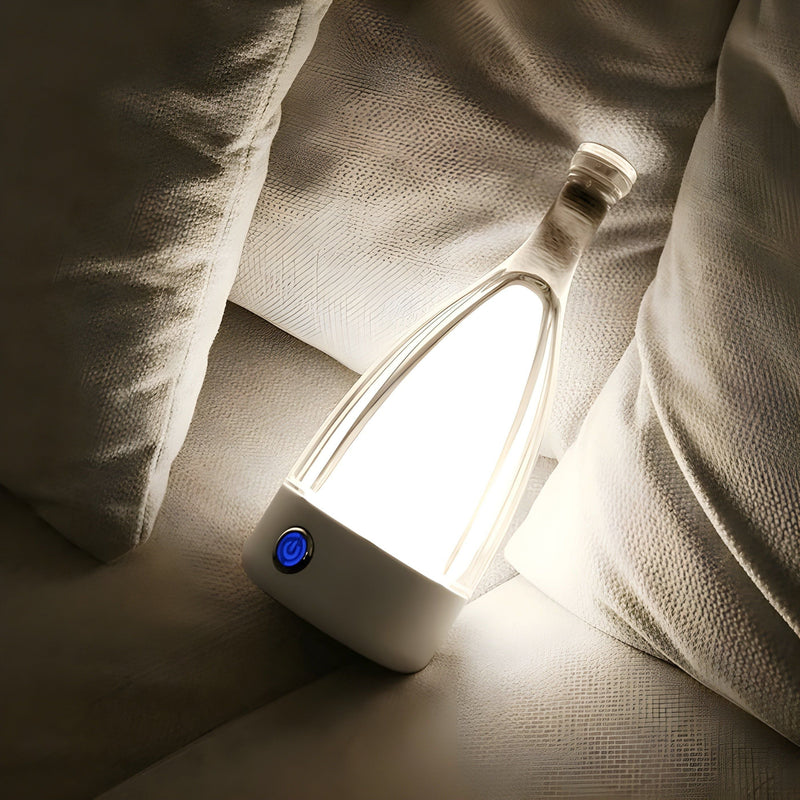 Vinalume LED Tischlampe Weinflaschen-Design | Wiederaufladbar & Kabellos | Warmweiß 3500K | Touch-Steuerung