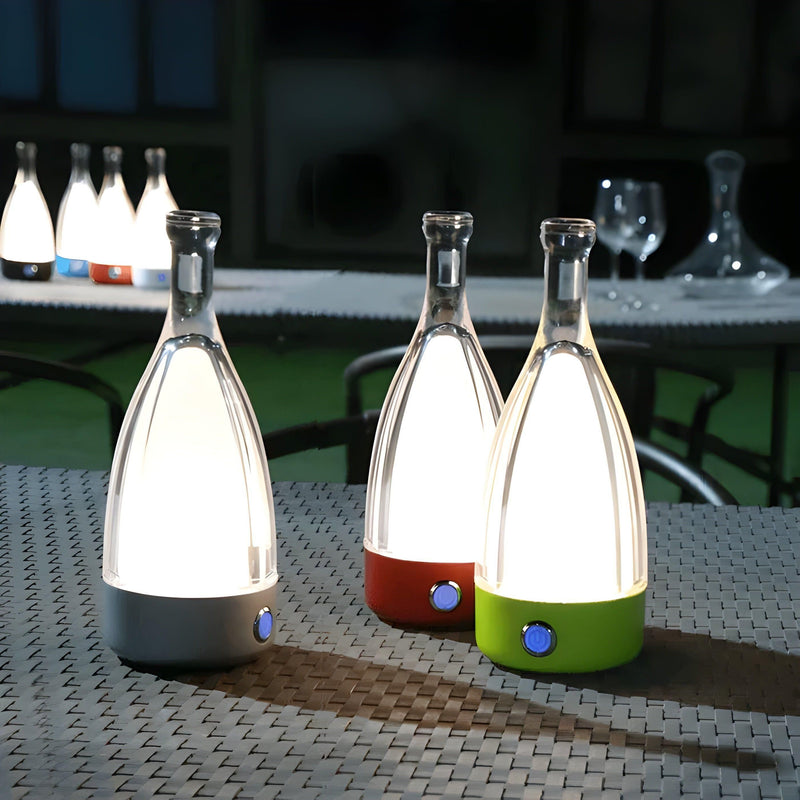 Vinalume LED Tischlampe Weinflaschen-Design | Wiederaufladbar & Kabellos | Warmweiß 3500K | Touch-Steuerung