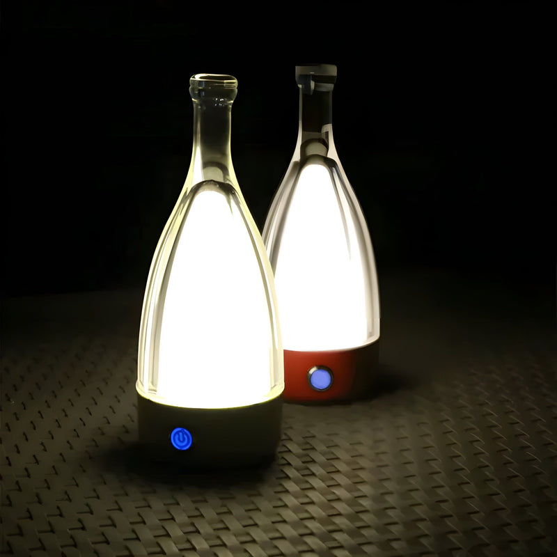 Vinalume LED Tischlampe Weinflaschen-Design | Wiederaufladbar & Kabellos | Warmweiß 3500K | Touch-Steuerung