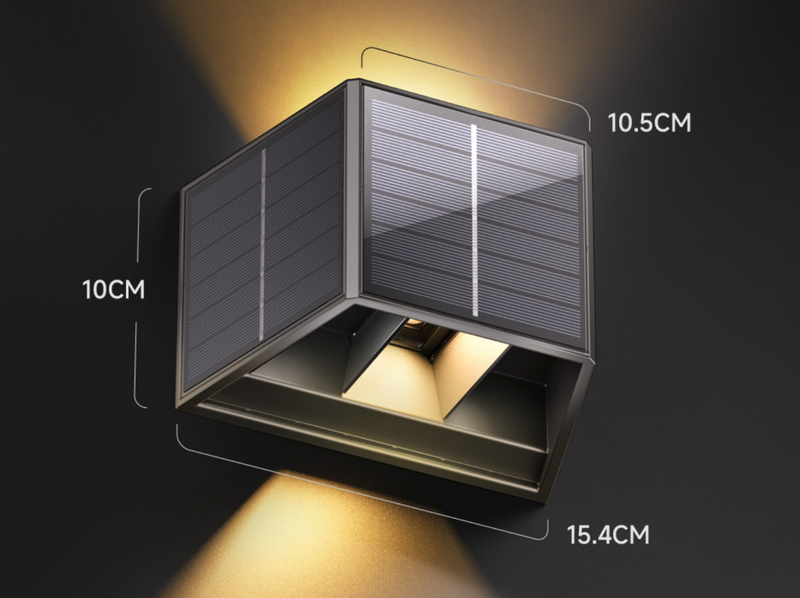 Solavora Solar Wandleuchte Außen | 3 Solarpanels | Warmweißes LED-Licht | IP65 Wetterfest