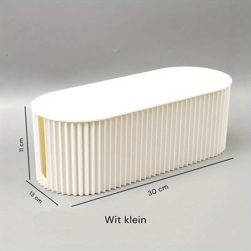 Ordoca Kabelbox Schreibtisch Organizer | Kabelmanagement & Aufbewahrung | Weiß | 30x11x13 cm