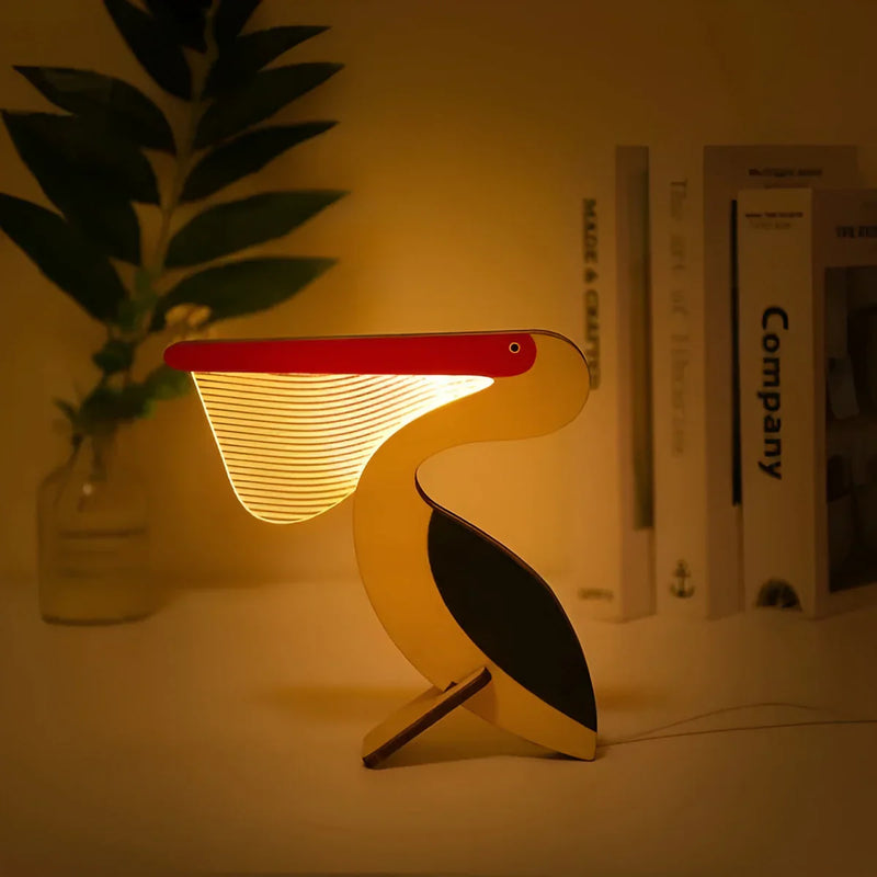 Lumimini Kinder Nachtlicht Tiermotive | Sanftes LED-Licht | USB-Anschluss | Aus Acryl & Holz