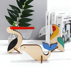 Lumimini Kinder Nachtlicht Tiermotive | Sanftes LED-Licht | USB-Anschluss | Aus Acryl & Holz