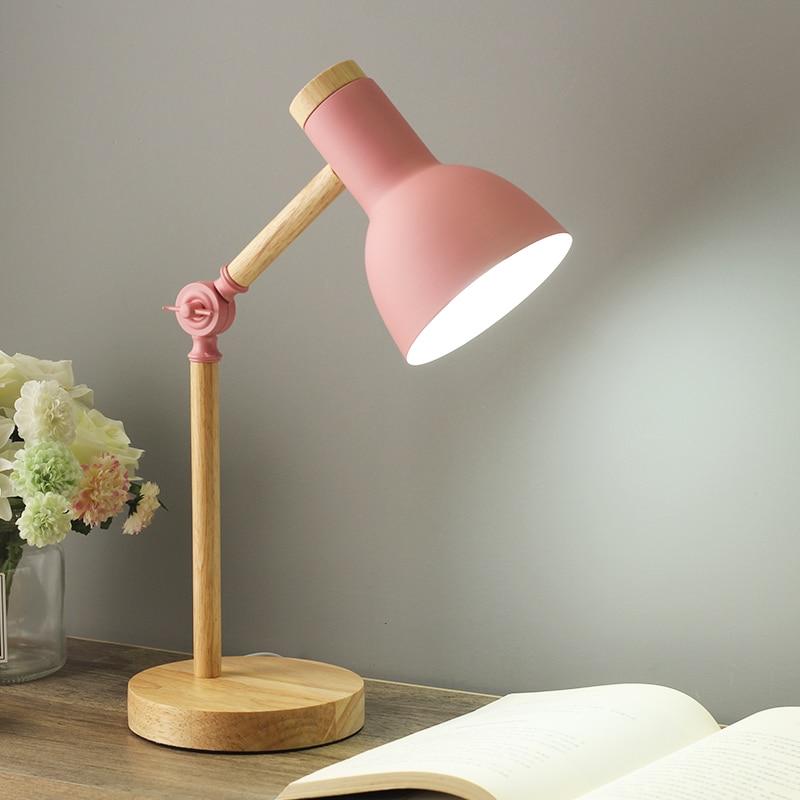 Nordivio Skandinavische Tischlampe | Verstellbar & Faltbar | Holz & Metall | Höhe 45 cm