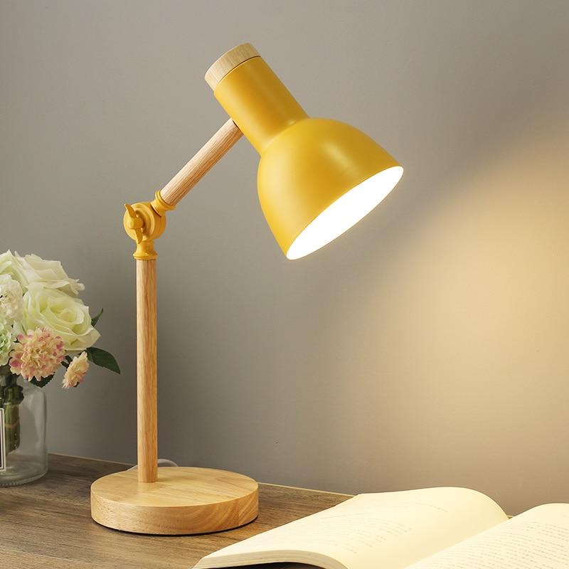 Nordivio Skandinavische Tischlampe | Verstellbar & Faltbar | Holz & Metall | Höhe 45 cm
