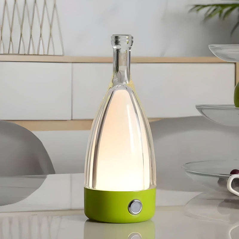Vinalume LED Tischlampe Weinflaschen-Design | Wiederaufladbar & Kabellos | Warmweiß 3500K | Touch-Steuerung