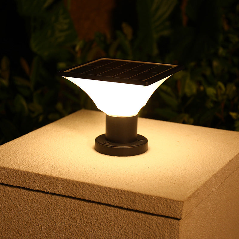 SolarGlow Solar-Pfostenleuchte Außen | 3 Lichtfarben | IP65 Wasserdicht | 4000 mAh Akku | 17x9,5x11 cm
