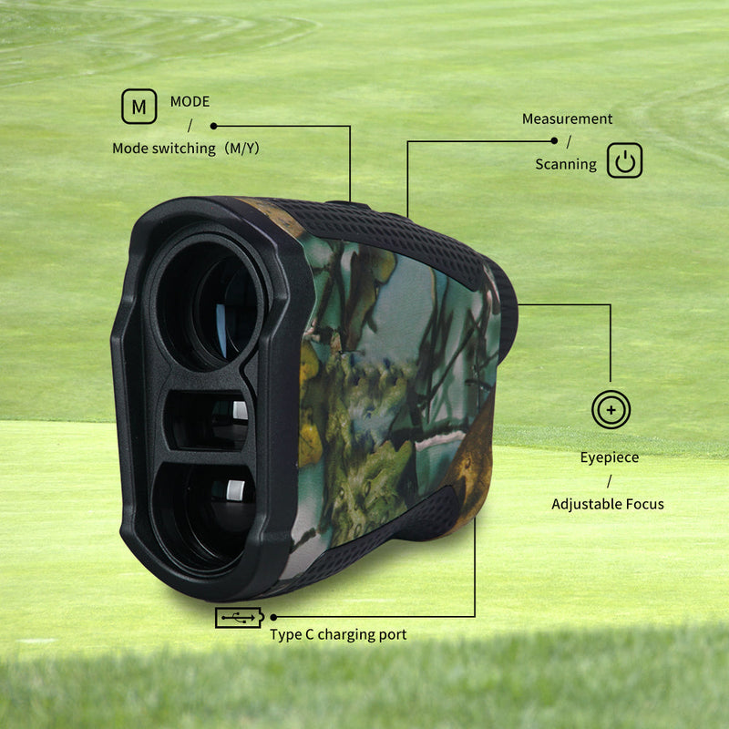 Laser-Entfernungsmesser TERRAVIEW 1000 | Bis 1000 m Reichweite | Camouflage-Design | Wasserdicht & Wiederaufladbar | Für Jagd & Outdoor